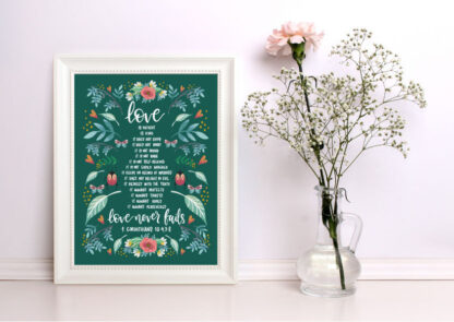 GAMH A4 Print Love is Teal
